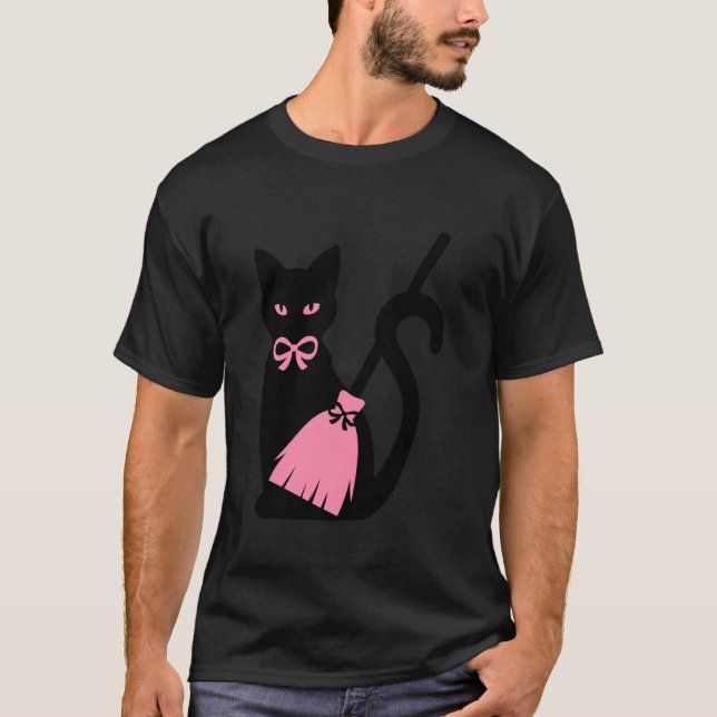 Coquette Bow ästhetische Halloween Bow Black Cat B T-Shirt (Vorderseite)