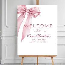 Coquette Bow Baby Dusche Begrüßungszeichen - Elega