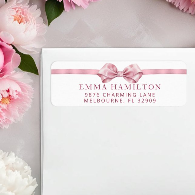 Coquette Bow Baby Dusche Rücksendeadresse Etikett  (Return address label)