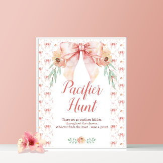 Coquette Bow Baby Dusche Sag kein Baby Poster