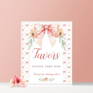 Coquette Bow Baby Shower Favoriten Poster