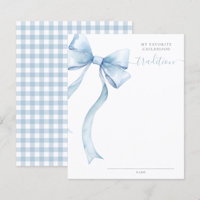 Coquette Bow Baby Shower Kinderkarte (Vorne/Hinten)