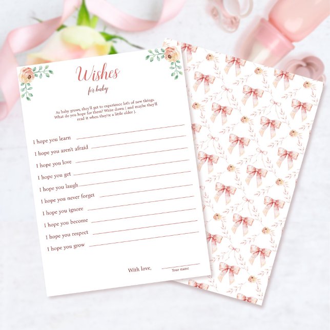 Coquette Bow Baby Shower WIs für Baby Card Einladung (Von Creator hochgeladen)