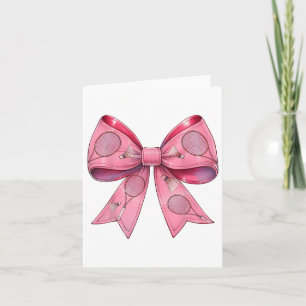 Coquette Bow Badminton Shuttle Racket Pink Ribbon Karte