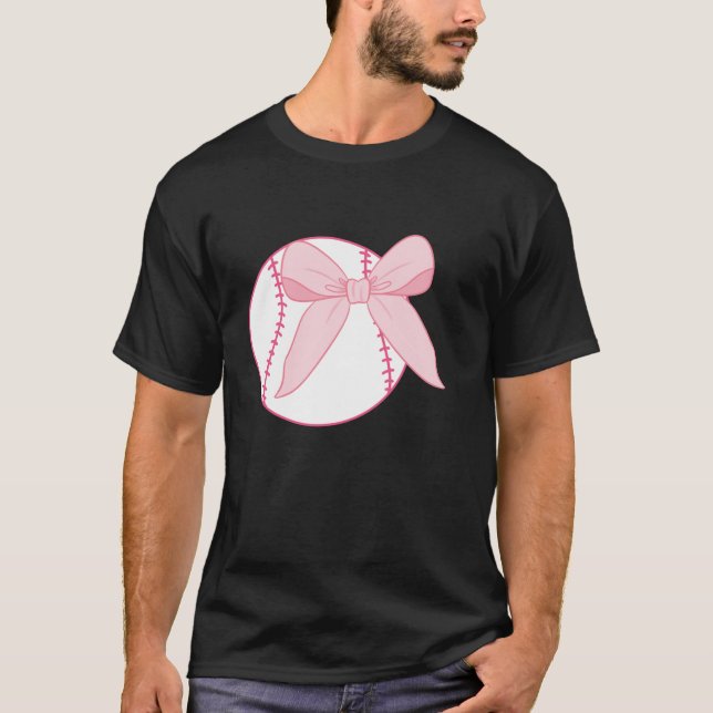 Coquette Bow Baseball Girls Mama Mama Rosa Gi T-Shirt (Vorderseite)