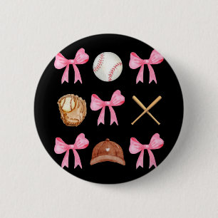Coquette Bow Baseball Mama Baseball Mama Mütter Da Button