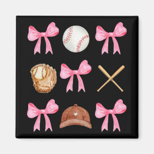 Coquette Bow Baseball Mama Baseball Mama Mütter Da Magnet