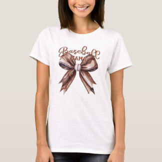 Coquette Bow Baseball Mama Mocha Mousse Vibes T-Shirt