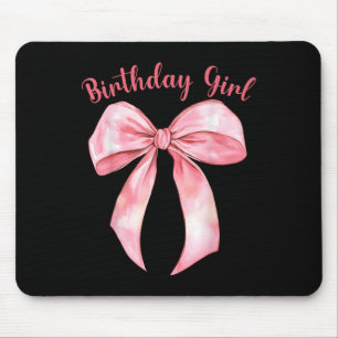 Coquette Bow Birthday Girls Aesthetic Girly Birthd Mousepad