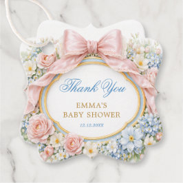 Coquette Bow Bloom Baby Shower Thank You Geschenkanhänger