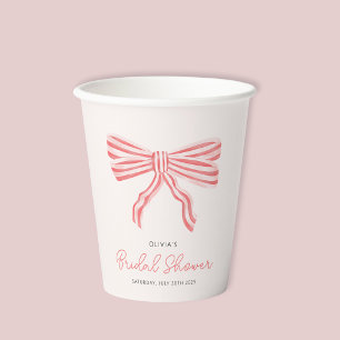 Coquette Bow Blush Brautparty Pappbecher