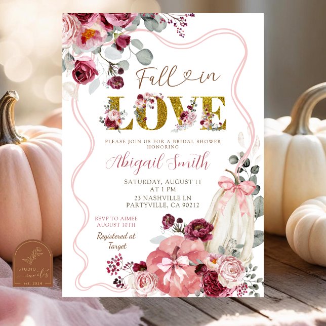 Coquette Bow Blush und Burgund Brautparty Einladung (Von Creator hochgeladen)