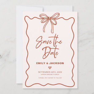 Coquette Bow Border Wedding Save the Date Einladung