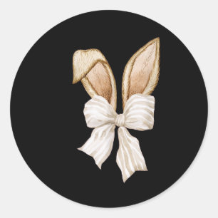 Coquette Bow Bunny Ears Rabbit Happy Ostertag Re Runder Aufkleber