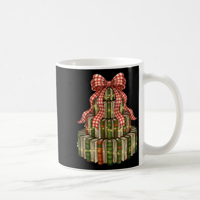 Coquette Bow Christmas Books Xmas Tree Librarian  Kaffeetasse (Rechts)