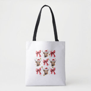Coquette Bow Christmas Highland Kuh Santa Niedlich