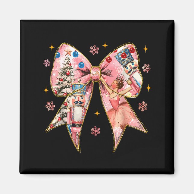 Coquette Bow Christmas Nutcracker Ballet Festive W Magnet (Vorne)