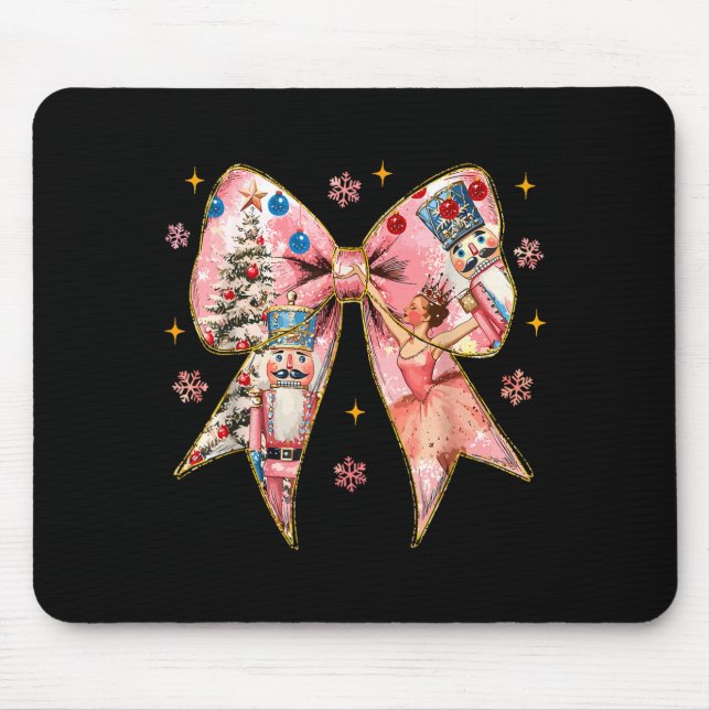 Coquette Bow Christmas Nutcracker Ballet Festive W Mousepad (Vorne)