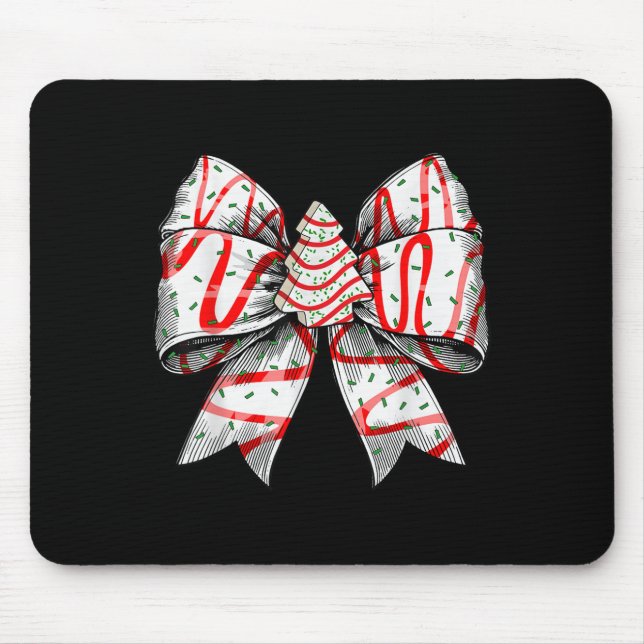 Coquette Bow Christmas Tree Cake Christmas Vibes G Mousepad (Vorne)
