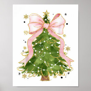 Coquette Bow Christmas Tree Holiday Giro Outfit W Poster