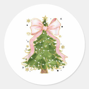Coquette Bow Christmas Tree Holiday Giro Outfit W Runder Aufkleber