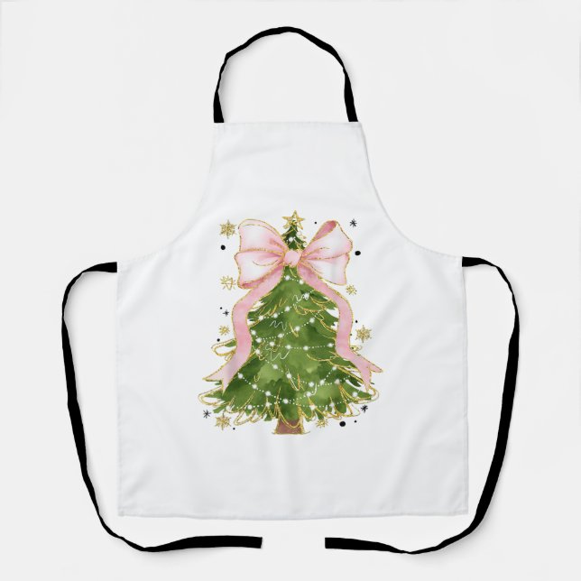 Coquette Bow Christmas Tree Holiday Giro Outfit W Schürze (Vorderseite)