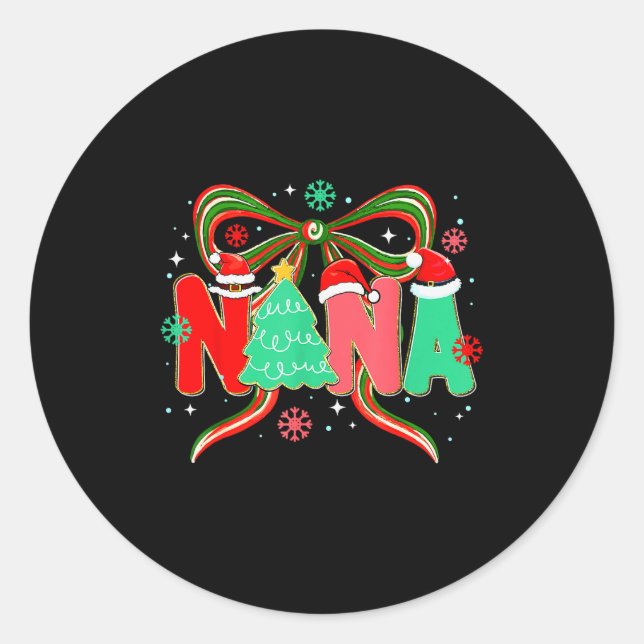 Coquette Bow Christmas Tree Xmas Holiday Girly Out Runder Aufkleber (Vorderseite)