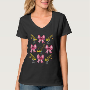Coquette Bow Crane Operator Crane Treiberkonstrukt T-Shirt
