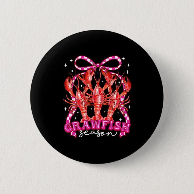 Coquette Bow Crawfish Boil Season For Men Women Ki Button (Vorderseite)