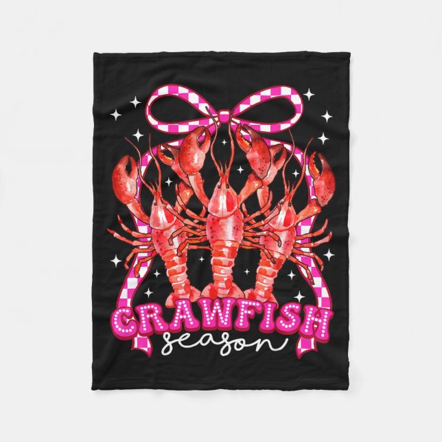 Coquette Bow Crawfish Boil Season For Men Women Ki Fleecedecke (Vorderseite)