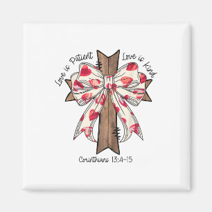 Coquette Bow Cross Valentinstag Jesus Bible Vers Magnet