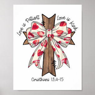 Coquette Bow Cross Valentinstag Jesus Bible Vers Poster