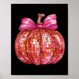 Coquette Bow Disco Ball Pumpkin Niedlich Girly Hal Poster