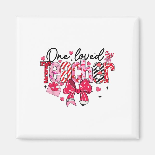 Coquette Bow Doacher Valentine Einmaliger Lehrer X Magnet (Vorne)