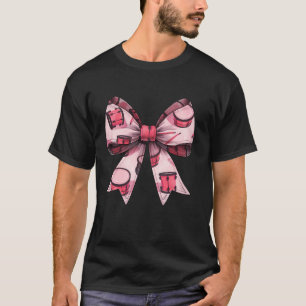 Coquette Bow Drum Drummer Mama Muster Rosa Band T-Shirt