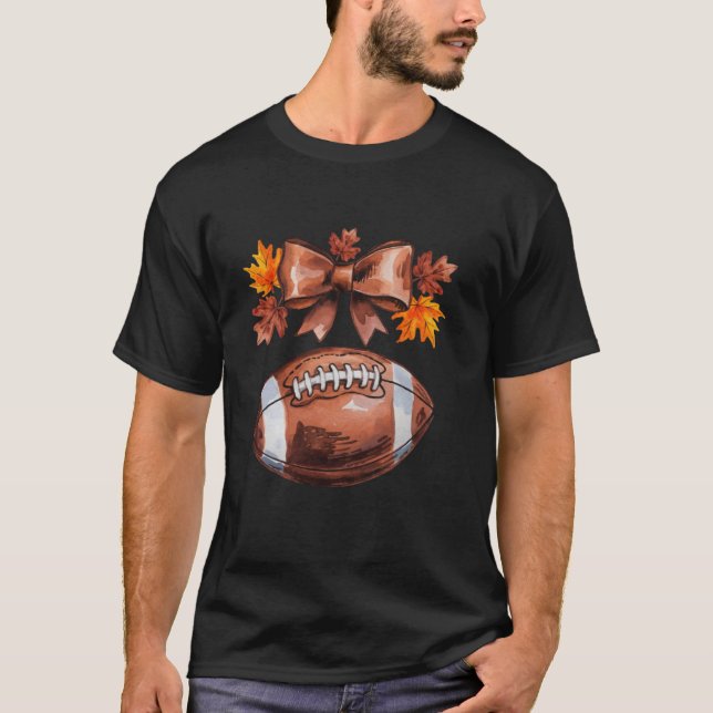 Coquette Bow Football American Football T-Shirt (Vorderseite)