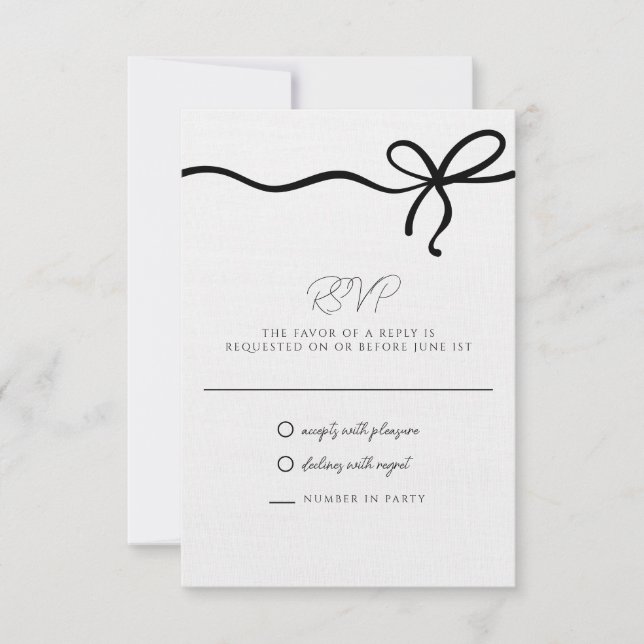 Coquette Bow Formal Wedding RSVP (Vorderseite)