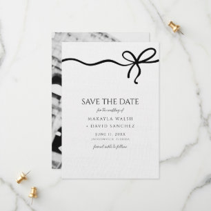 Coquette Bow Foto Wedding Save the Date