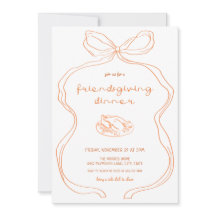 Coquette Bow Friendsgiving Dinner Einladung