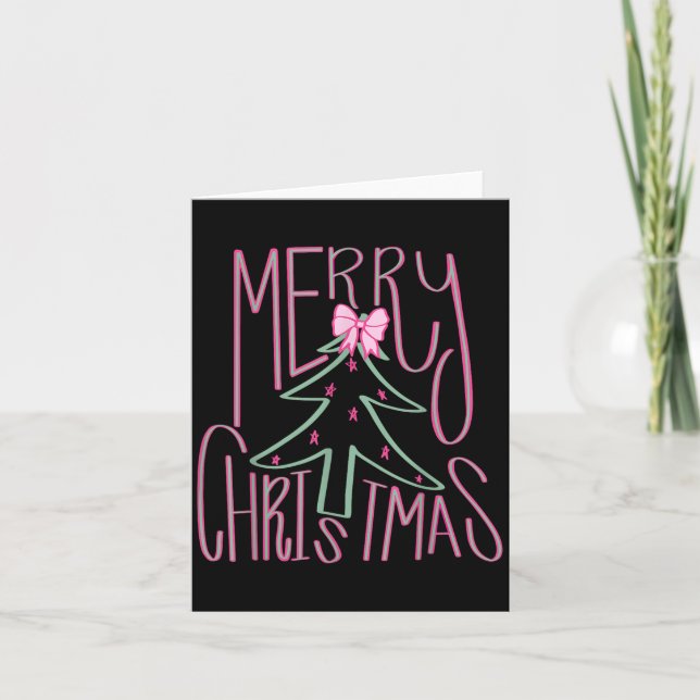 Coquette Bow frohe Weihnachten Weihnachten Weihnac Karte (Vorderseite)