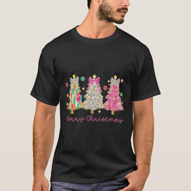 Coquette Bow frohe Weihnachten Weihnachten Weihnac T-Shirt (Vorderseite)