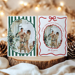 Coquette Bow Frohe Weihnachts-Foto Feiertagskarte