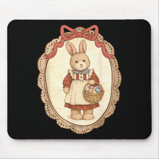 Coquette Bow Funny Bunny Eggs Rabbit Happy Easter  Mousepad