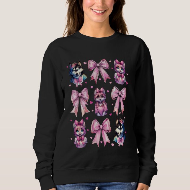 Coquette Bow Furry Fandom Fursona Fursuit Niedlich Sweatshirt (Vorderseite)