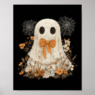 Coquette Bow Ghost Halloween Blume Ghost Spooky L Poster