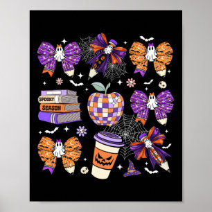 Coquette Bow Ghost Niedlich Halloween Lehrer Fraue Poster