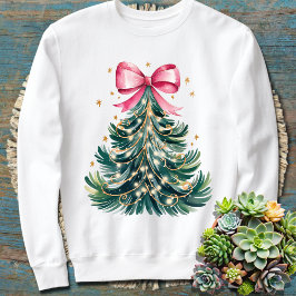 Coquette Bow Glitzer Weihnachtsbaum Sweatshirt