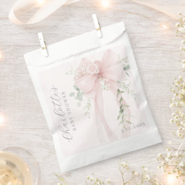 Coquette Bow Greenery Baby in bloom baby Shower Geschenktütchen