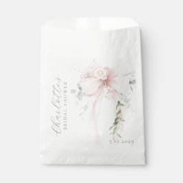 Coquette Bow Greenery Bridal Shower Geschenktütchen