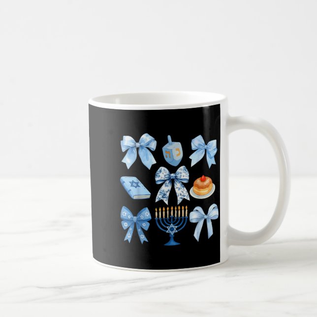 Coquette Bow Hanukkah Chanukah Pajama Latke Jewish Kaffeetasse (Rechts)